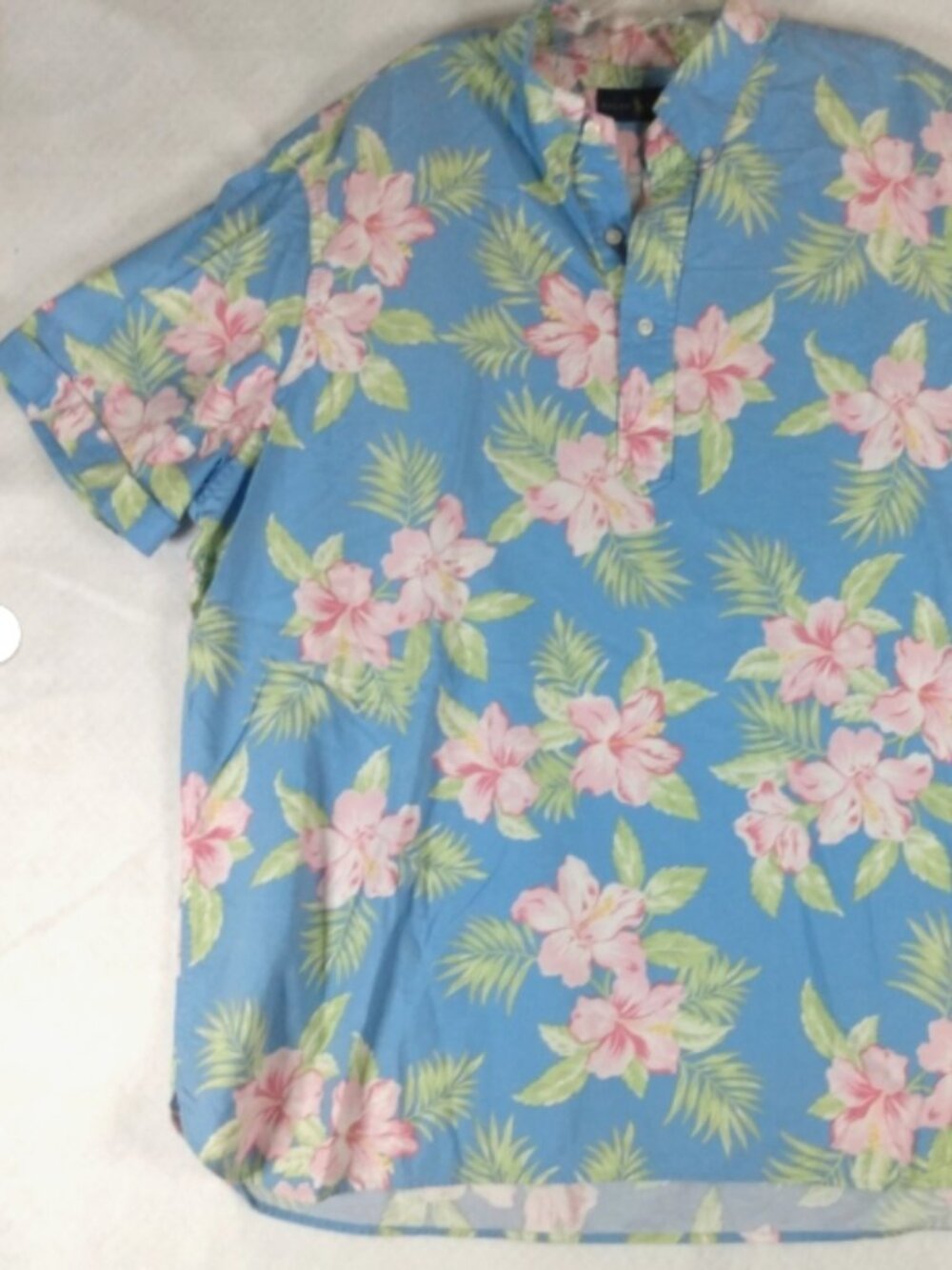 Ralph Lauren Tropical Camp Shirt Men's XXL Floral Hawaiian Cotton Pullover